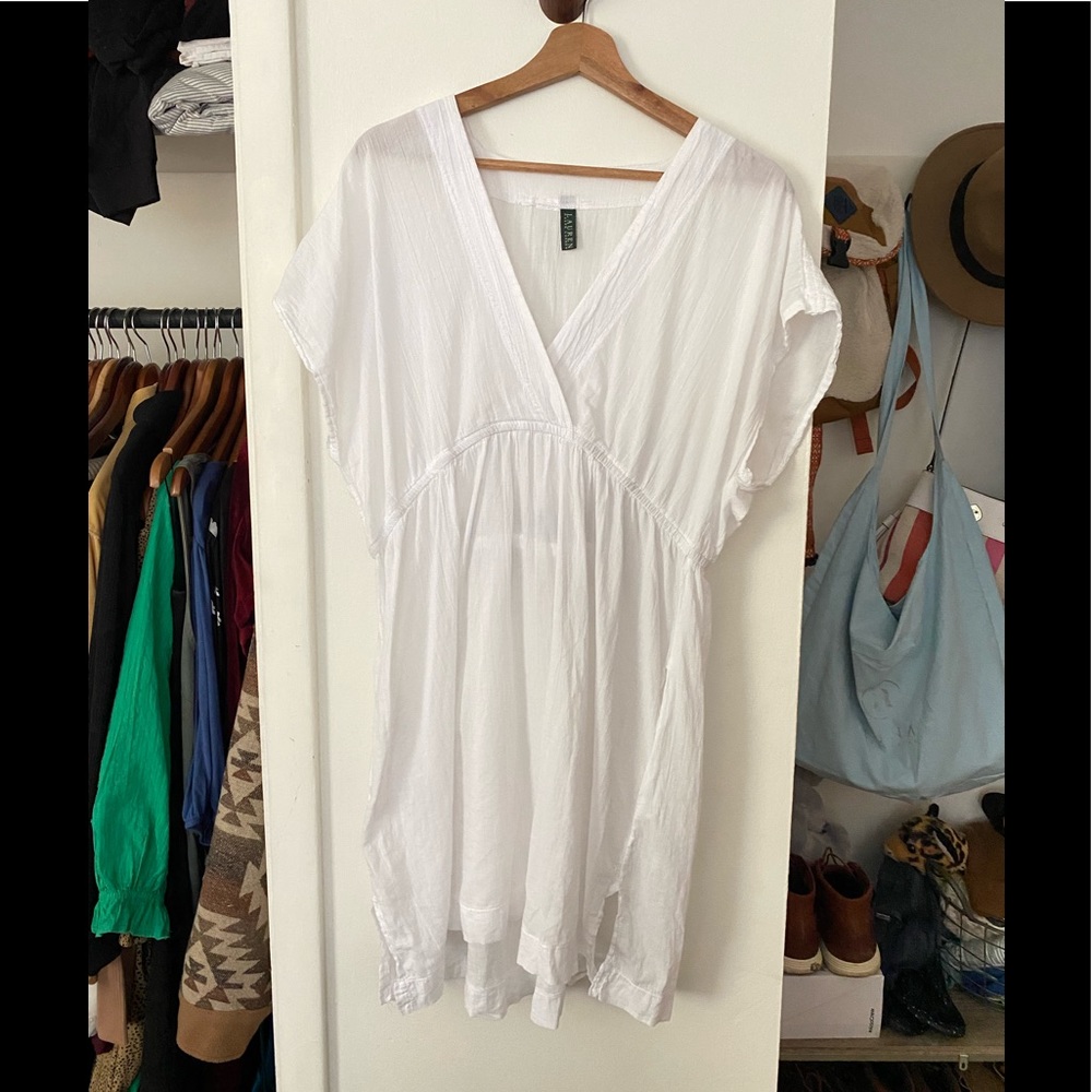 Swim Coverup by Lauren Ralph Lauren White Cotton Swimsuit/Beach Coverup